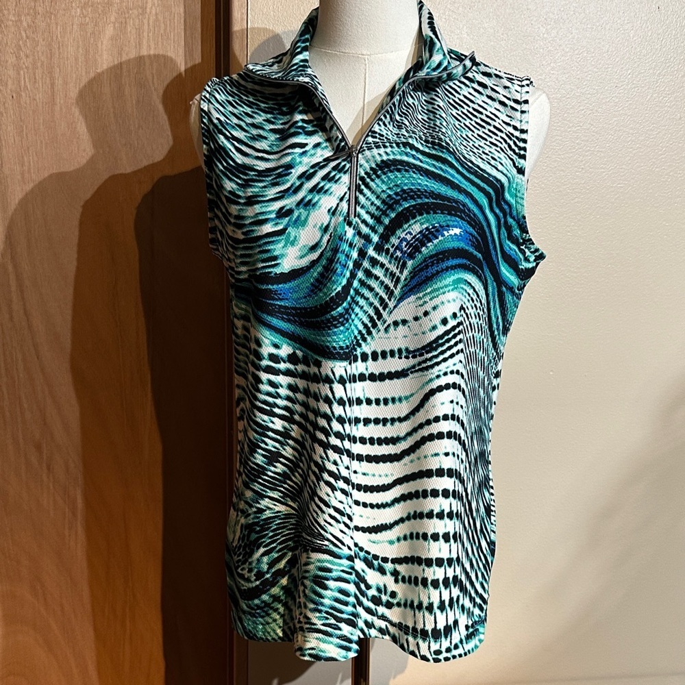 Tail Women's Abstract Blue and Black Tank Top